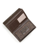 Jet Set Logo Checkbook Wallet, Brown