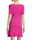 Serafina Crepe Sheath Dress, Vivid Pink