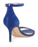 Patti Suede Naked Sandal, Blue