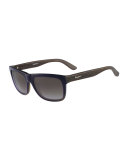 Square Plastic Sunglasses, Blue Gradient