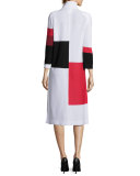 Colorblock Long Knit Jacket