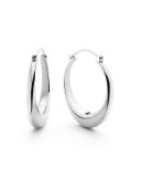 Large Crescent Sterling Silver Hoop Earrings