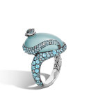 Legends Cobra Aquamarine & Diamond Ring with Diamonds, Size 7