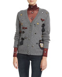 Skye Embellished Cardigan, Charcoal