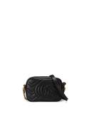 GG Marmont Mini Matelassé Camera Bag, Black