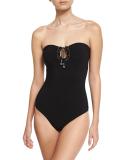 Go West Bandeau One-Piece Swimsuit, Black