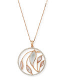 Medium Venus Garden Mother-of-Pearl Pendant Necklace with Diamonds in 18K Pink Gold