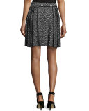 Geometric Jacquard Pleated Skirt 