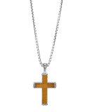Classic Chain Tiger's Eye Cross Pendant Necklace