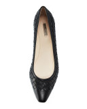 Intrecciato Napa Ballerina Flat, Black