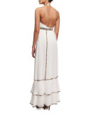 Sakara Paneled Silk Maxi Dress, Ivory