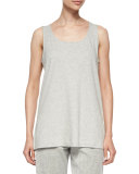 Scoop-Neck Cotton Interlock Tunic/Tank, Gray Heather, Plus Size