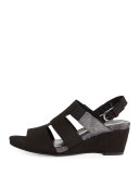 Kaleo Leather Wedge Sandal, Black