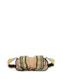 Baguette Heart-Stud Wave Shoulder Bag, Natural