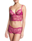 Chrystalle Lace Long-Line Bra, Morello Cherry