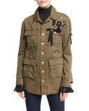 Canyon Embellished Shirt Jacket, Olive