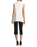 Mid-Rise Slim Cropped Pants, Black
