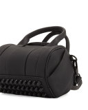 Mini Rockie Matte Leather Satchel Bag, Black