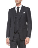 Prince of Wales Three-Piece Suit, Charcoal