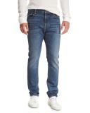 Drop-Rise Denim Jeans, Blue