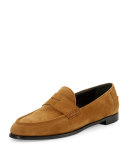 Oban Suede Penny Loafer, Caramel