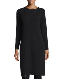 Long-Sleeve Ribbed Cashmere Drama Tunic 