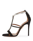 Constance Crystal 105mm Sandal, Black