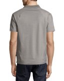 Honeycomb Polo Shirt with Contrast Tipping, Gray
