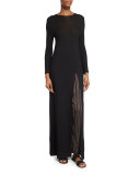 Ethel High-Slit Long Dress, Black