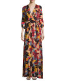 Ingrid Printed Tie-Waist Maxi Dress, Plus Size