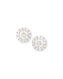 Platinum & Round Diamond Post Earrings