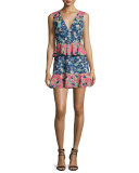 Caron Floral-Print Peplum Fit & Flare Dress