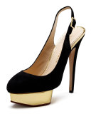 Dolly Island Platform Slingback, Black