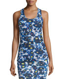 Scoop-Neck Floral-Panel Tank 