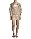 Phoenix Metallic Lace Caftan, Rose Gold