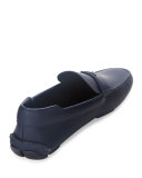 Leather Slip-On Loafer with Rubber Sole