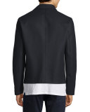 Raw-Edge Zip-Up Utility Jacket