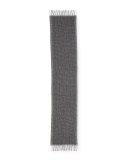 Tonal Basketweave Wool-Blend Scarf, Ash