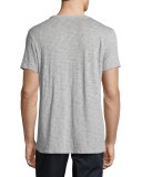 Short-Sleeve Crewneck Slub Tee, Light Gray