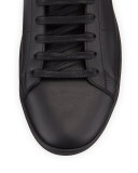 Men's Leather High-Top Sneaker, Black