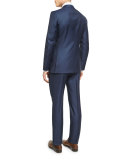 Graph Check Wool Two-Piece Suit, Blue
