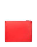 Leather Logo Pouch, Red