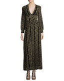 Moroccan Metallic Lace Gown, Gold