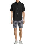Beach II Plaid Shorts, Black/White