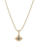 14k Gold Tiny Evil Eye Charm Necklace