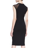 Viven Mesh-Paneled Jersey Dress