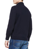 Cashmere Half-Zip Sweater, Navy