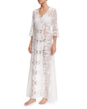 Karina Floral-Crochet Coverup Dress