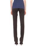 Straight-Leg Side-Zip Pants, Black