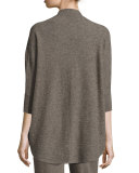 Dolman-Sleeve Textured Cashmere Cardigan